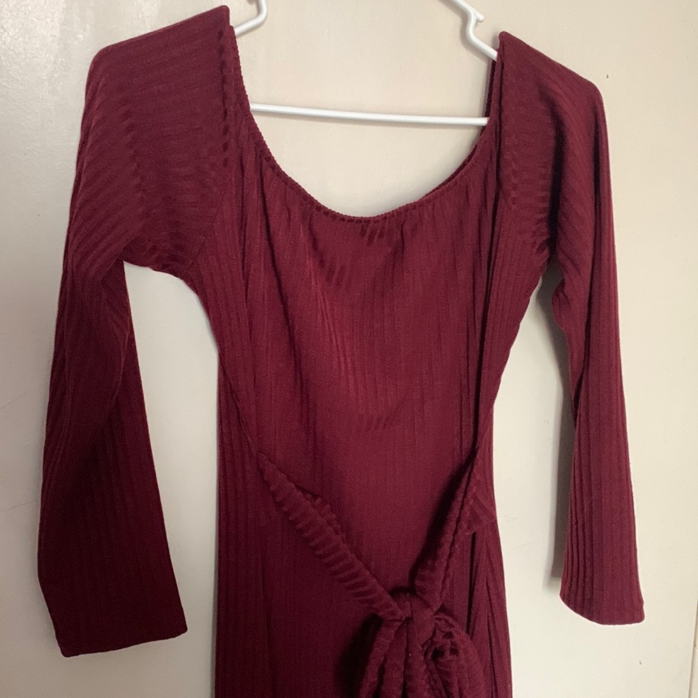 Women's Off Shoulder Long Sleeves Bodycon Sweater Dress